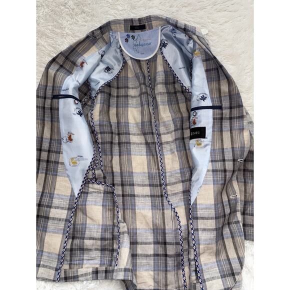 Sieg Madagascar men's sz. S plaid blazer. New w/out tags. Fabulous item - Picture 5 of 8